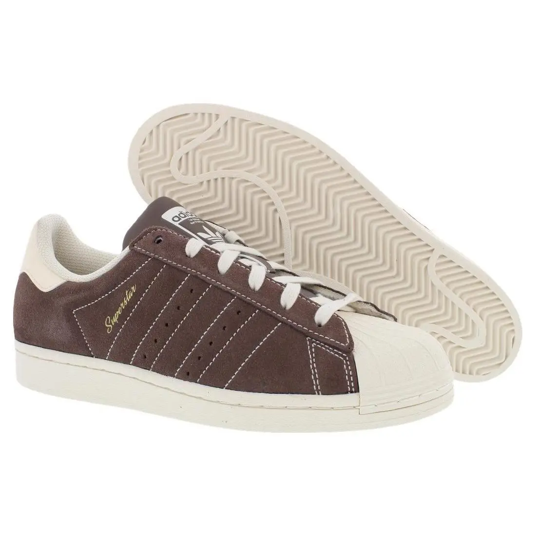 Adidas Superstar Suede Womens Shoes Size 7.5 Color: Brown/cream/brown