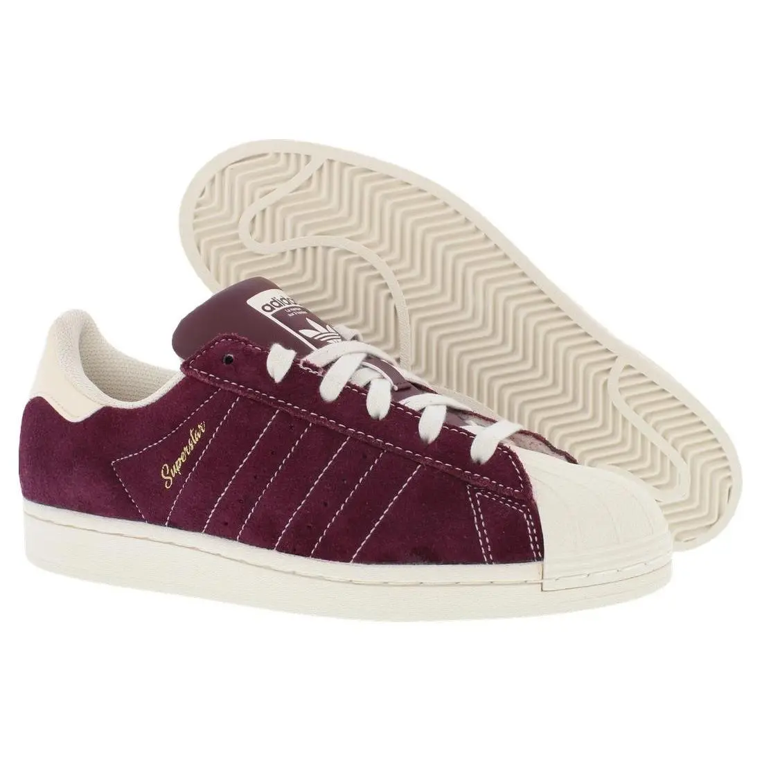 Adidas Superstar Suede Womens Shoes Size 7.5 Color: Maroon/cream
