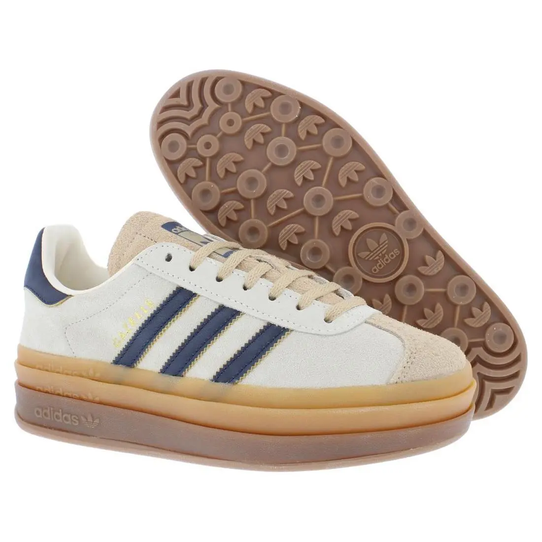 Adidas Gazelle Bold Womens Shoes Size 11 Color: Taupe/navy/tan