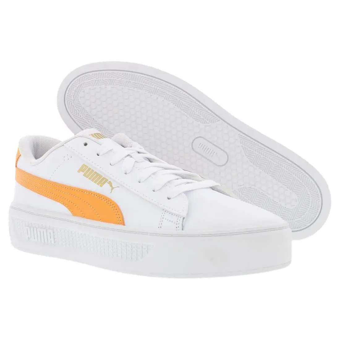 Puma Smash V3 Leather Platform Womens Shoes Size 11 Color: Puma White/bright