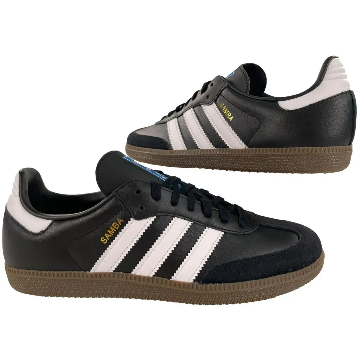 Adidas Samba OG J Black/white Gum Sole Sneakers Unisex Men`s Sz 7/Wmn`s Sz 9