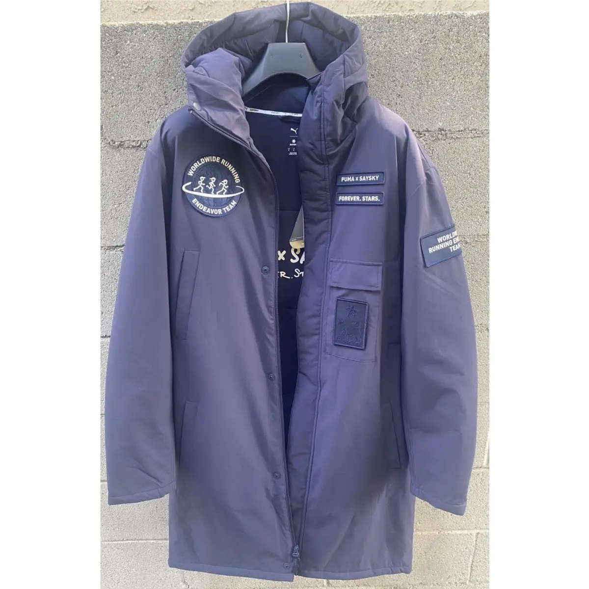 Saysky Worldwide Running Endeavor Team Hooded Jacket Parka Size M by Puma