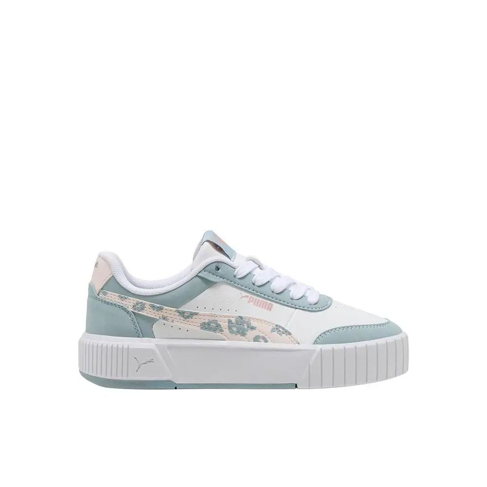 Puma Carina Mia Floral Lace Up Youth Girls Size 5.5 M Sneakers Casual Shoes 405