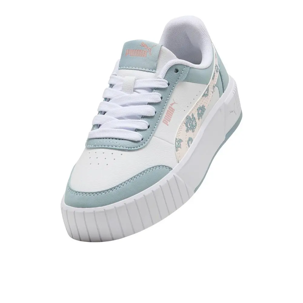 Puma shoes - PUMA Carina Mia Floral Lace Up  Youth - 40563001 - White (UPC: 198556513980) 4