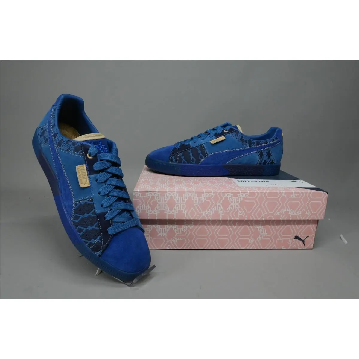 Puma Clyde Pre-game Runway Dapper Dan Shoes Mens Size 14 Blue 392082-01 Sample