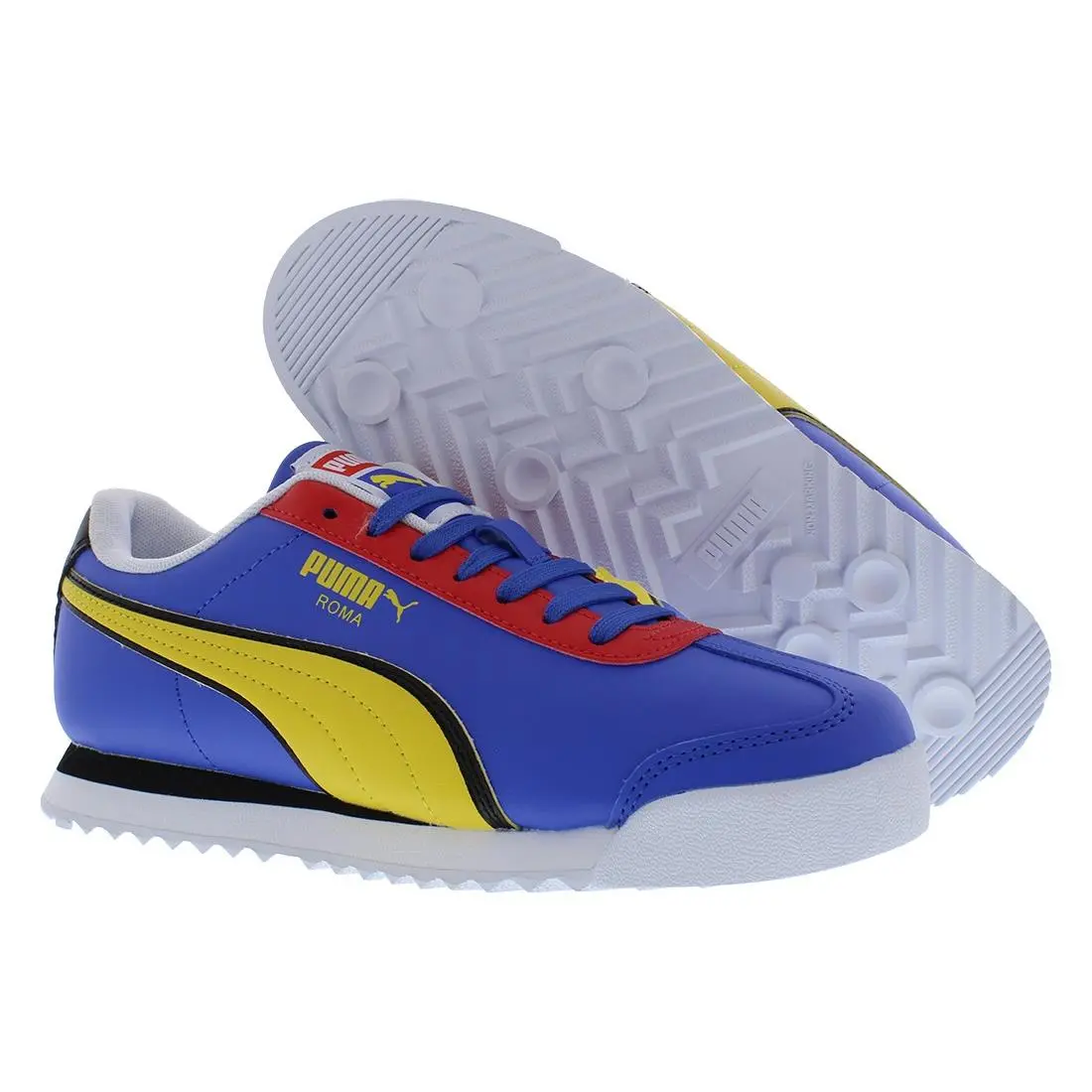 Puma Roma Primary GS Girls Shoes Size 4.5 Color: Sapphire/yellow/puma Black