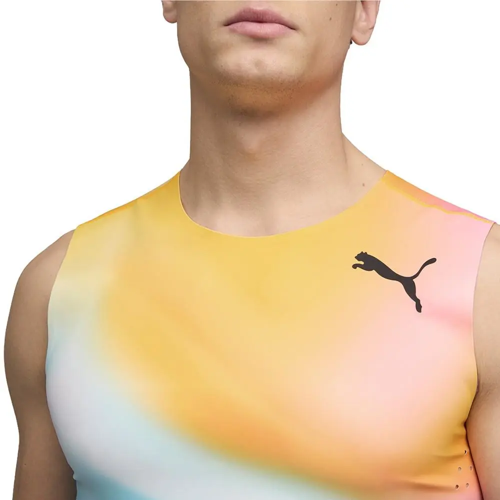 Puma clothing - PUMA Race Day Track  Field  Crew Neck Athletic Tank Top - 60782801 - Blue, Orange, Pink (UPC: 199260212589) 3