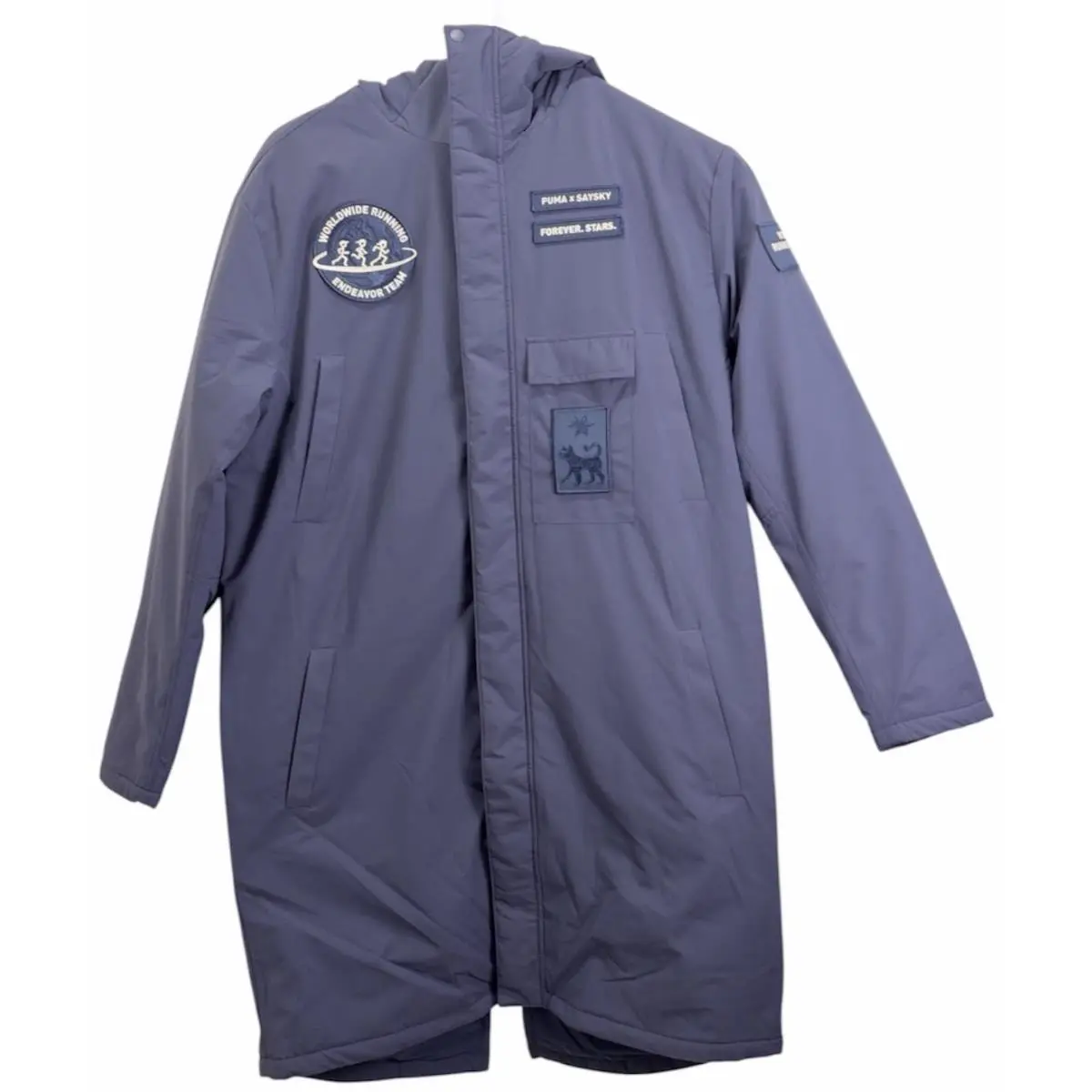 Puma x Saysky Worldwide Running Endeavor Team Hooded Jacket Coat Blue Mens Large