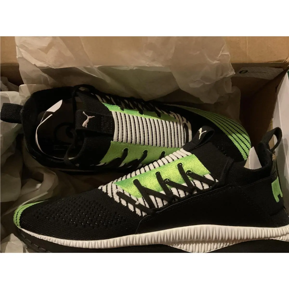 Puma Men`s Tsugi Jun Sneaker Black - Green Gecko White 10.5 M US