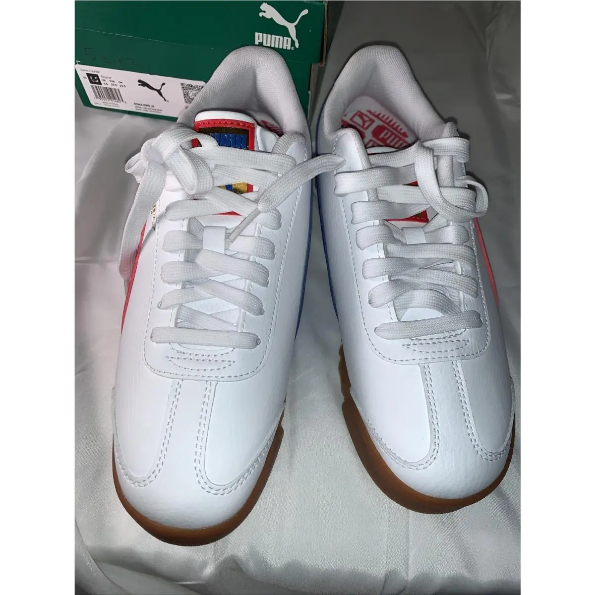 Puma shoes - Puma Roma Rwb Lace Up  Youth - 38834201 - White (UPC: 0195551414823) 11