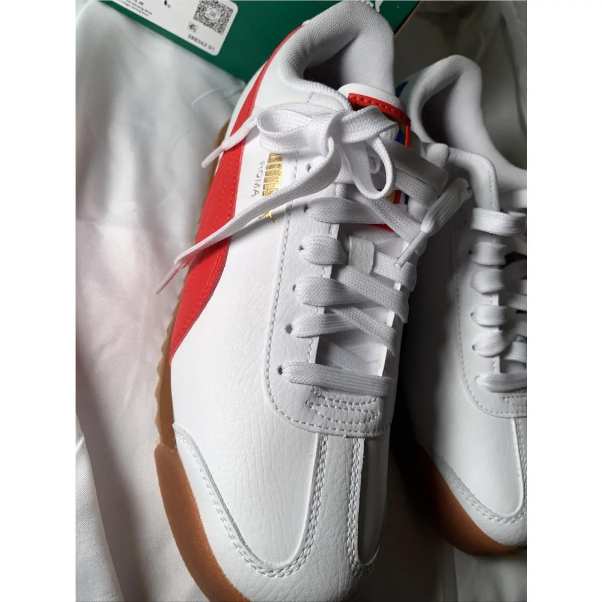 Puma shoes - Puma Roma Rwb Lace Up  Youth - 38834201 - White (UPC: 0195551414823) 12