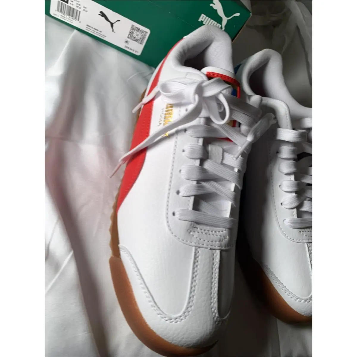 Puma shoes - Puma Roma Rwb Lace Up  Youth - 38834201 - White (UPC: 0195551414823) 13