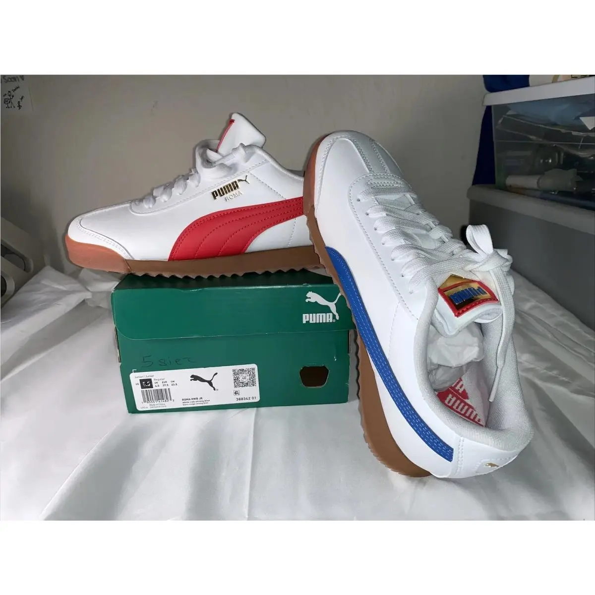 Puma shoes - Puma Roma Rwb Lace Up  Youth - 38834201 - White (UPC: 0195551414823) 0
