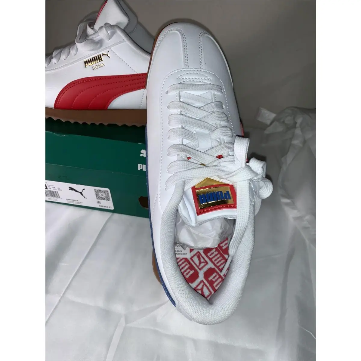 Puma shoes - Puma Roma Rwb Lace Up  Youth - 38834201 - White (UPC: 0195551414823) 1