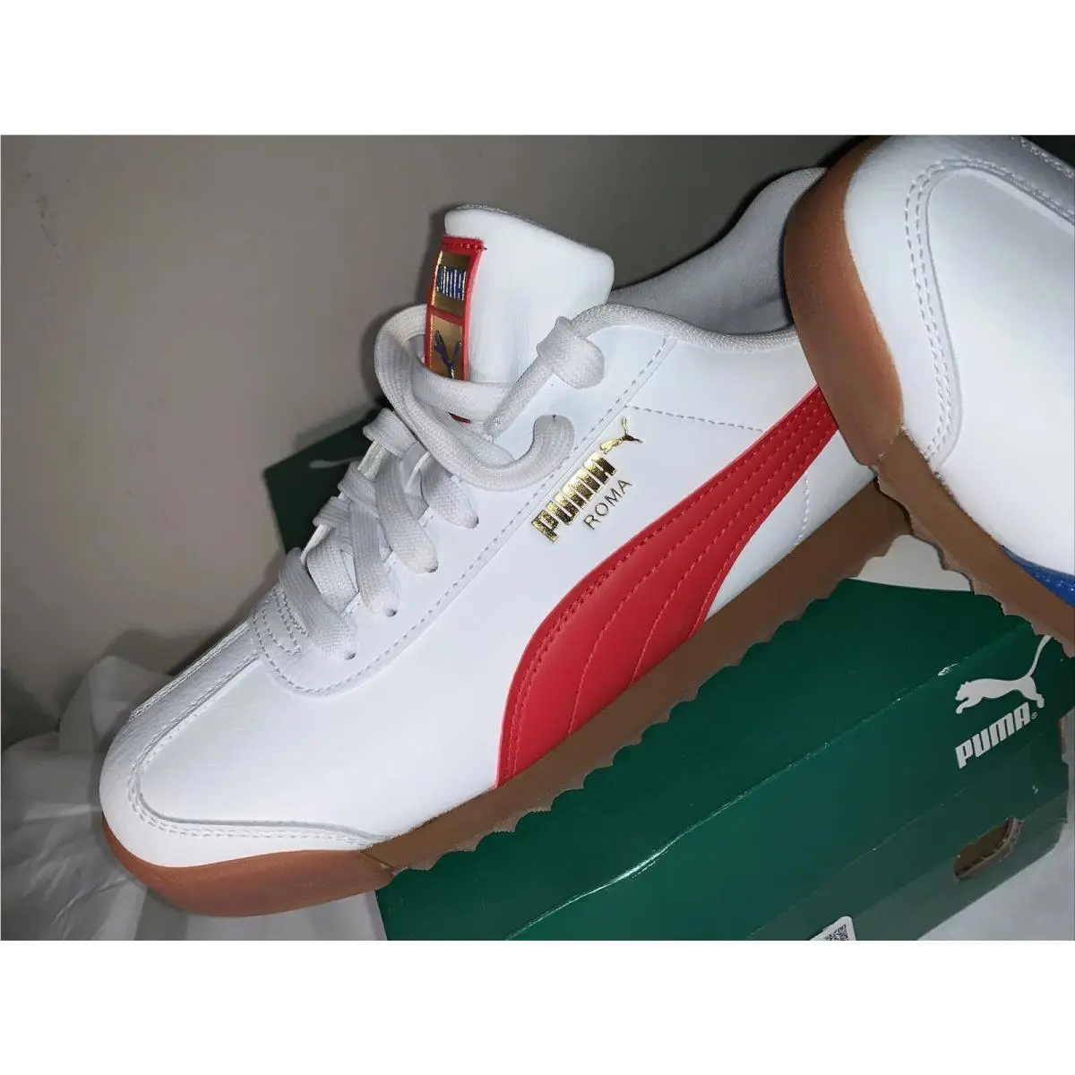 Puma shoes - Puma Roma Rwb Lace Up  Youth - 38834201 - White (UPC: 0195551414823) 2