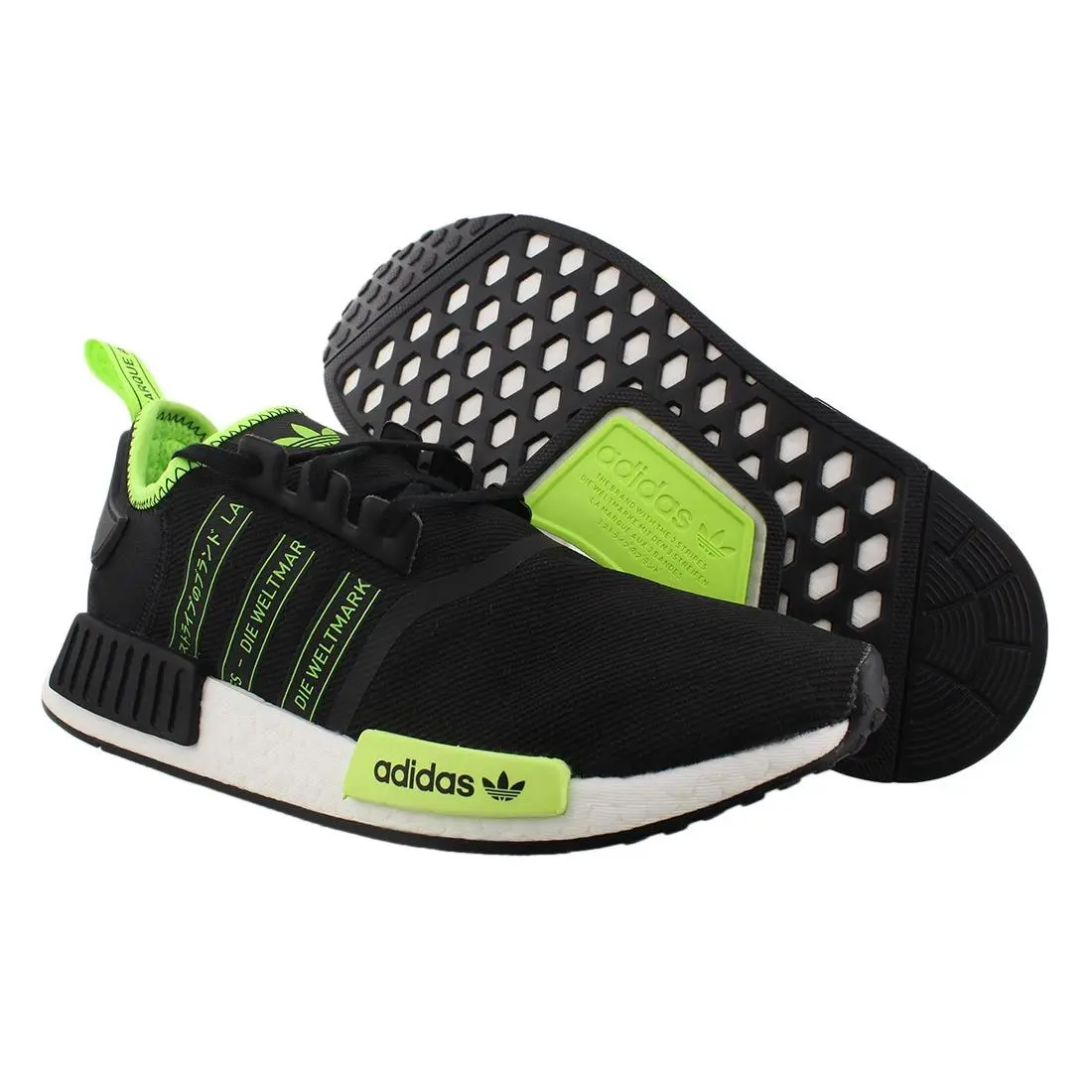 Adidas NMD_R1 Mens Shoes Size 5 Color: Black/neon Green