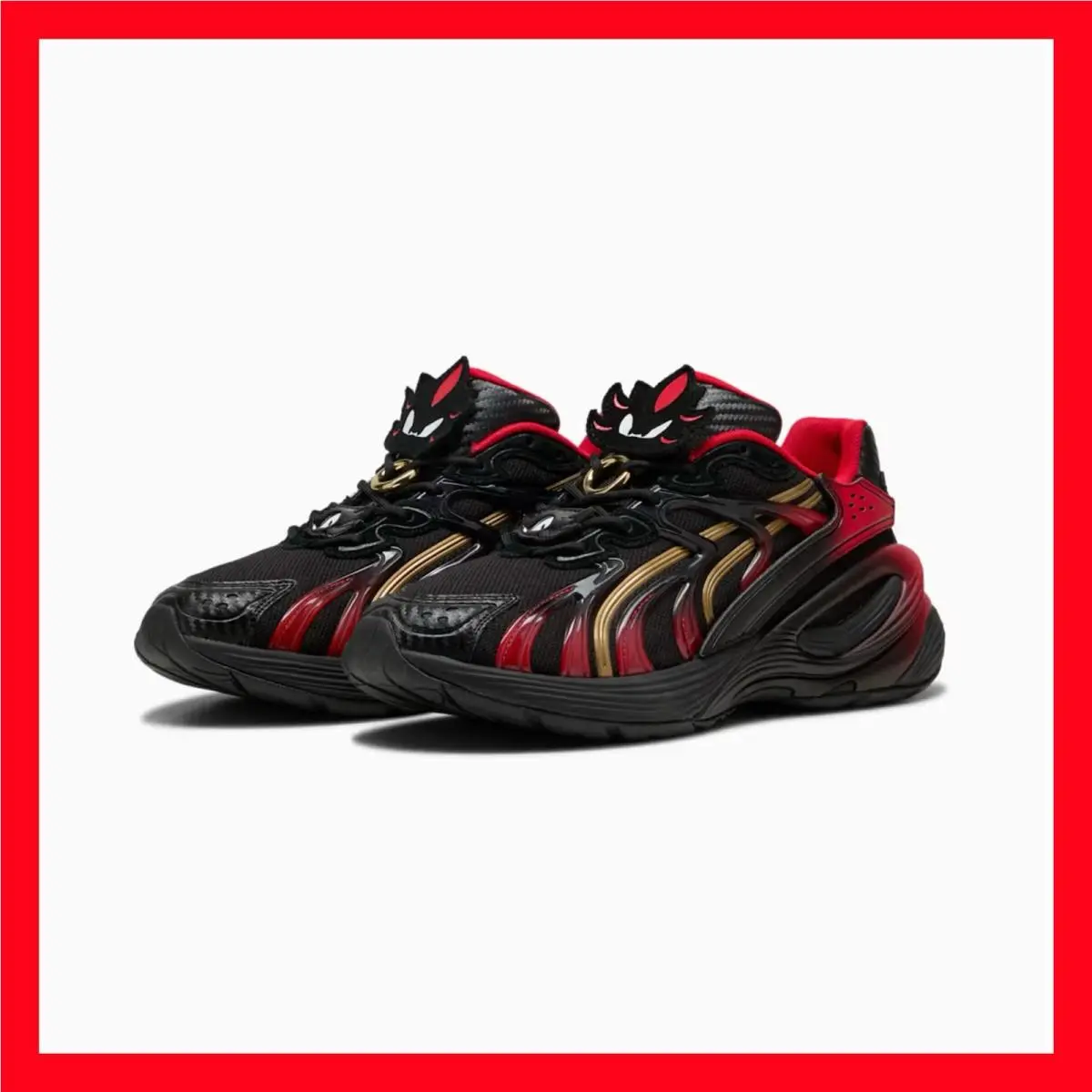 Puma x Sonic Inverse Shadow Sneakers 403646-01 Black Red Men`s Size 9.5