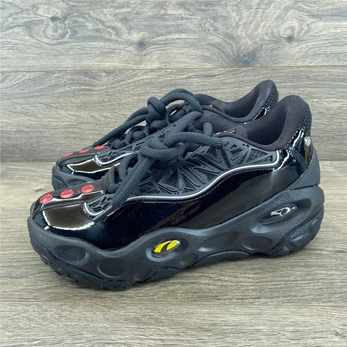 Puma La France Rnr Fast Furious Mens 9.5 Black Patent Chunky Sneakers