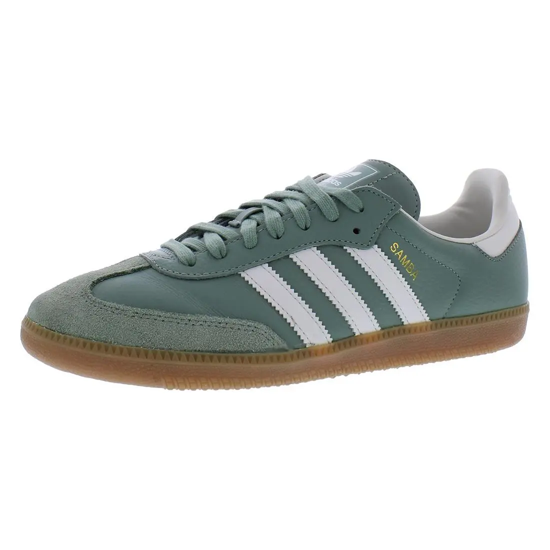 Adidas Samba Leather Womens Shoes Size 11 Color: Silver Green/chalk White