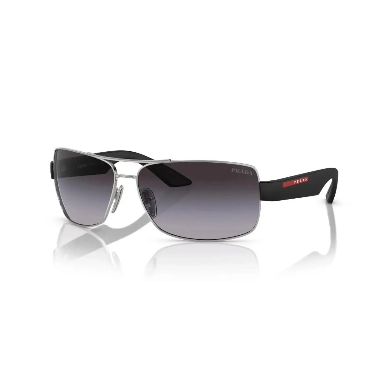 Sunglasses PS50ZS 1BC09U Silver Black Frame / Grey Lens 65mm by Prada