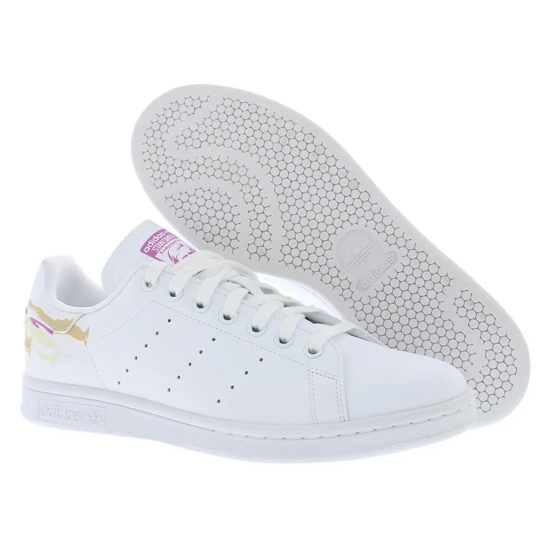 Adidas Stan Smith TM Leather Womens Shoes Size 9.5 Color: White/pulse Lilac
