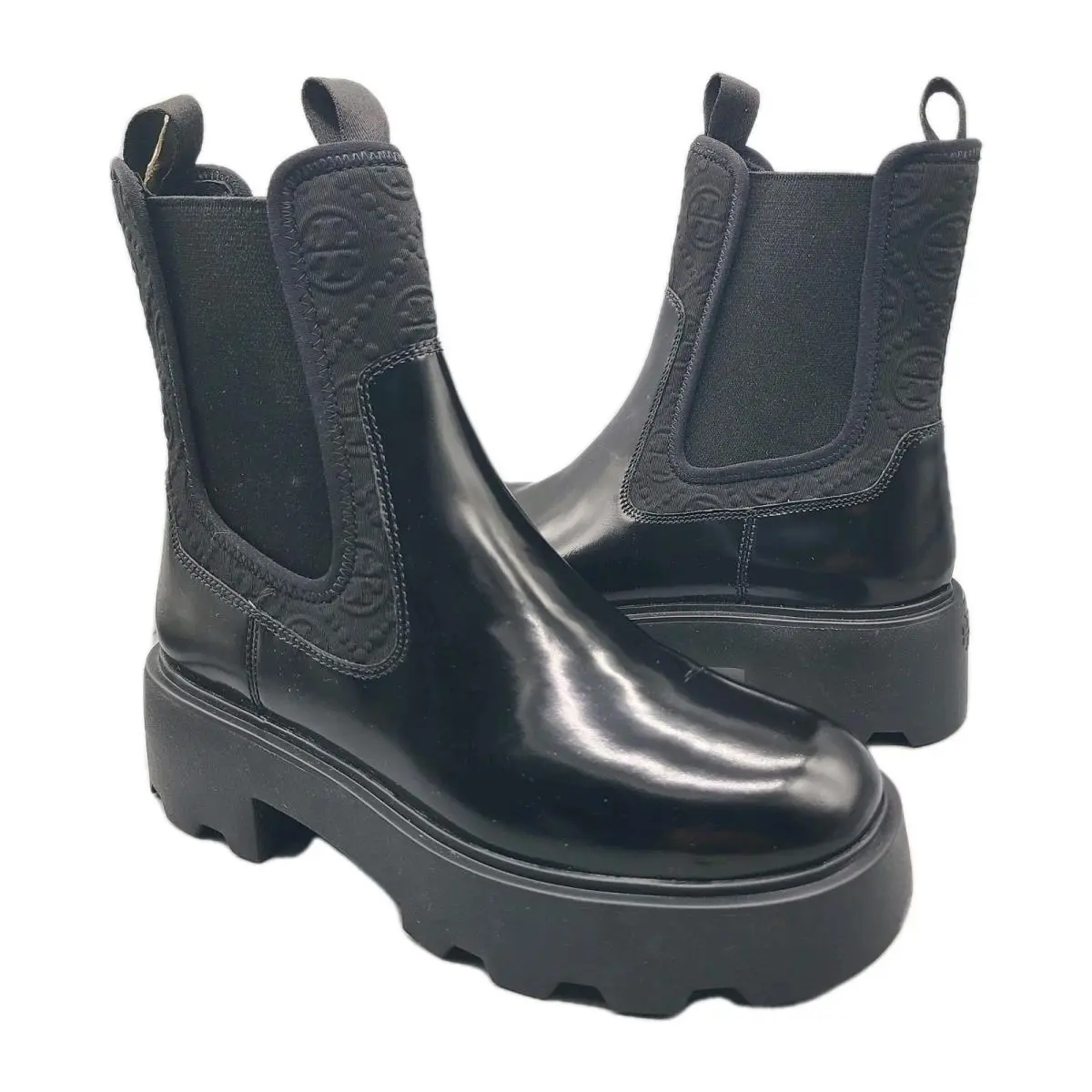 Tory Burch Boots T Monogram Women`s Chelsea Pull-on Black Sz 9