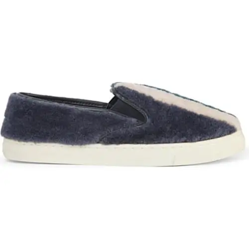 Tory Burch Bamford Colour-block Shearling Plimsolls Slip On Sneakers 5
