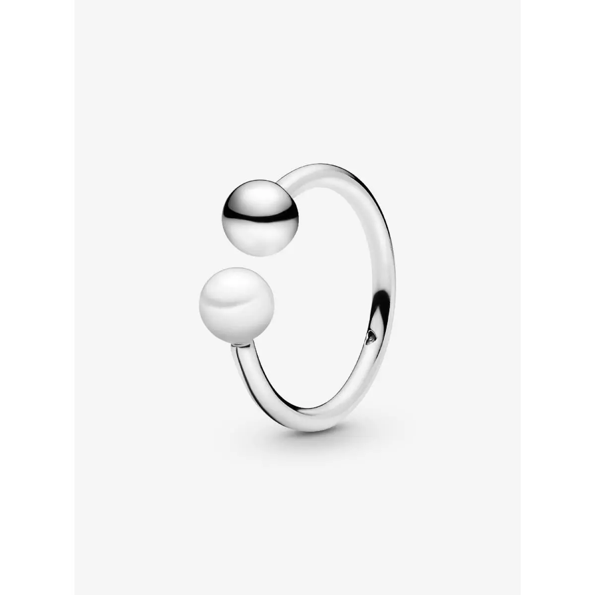 Pandora Open Silver Ring with White Cultured pearl-197573P-50
