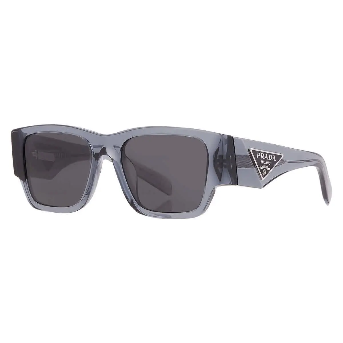 Prada Dark Grey Square Men`s Sunglasses PR 10ZSF 17T08Z 55 PR 10ZSF 17T08Z 55