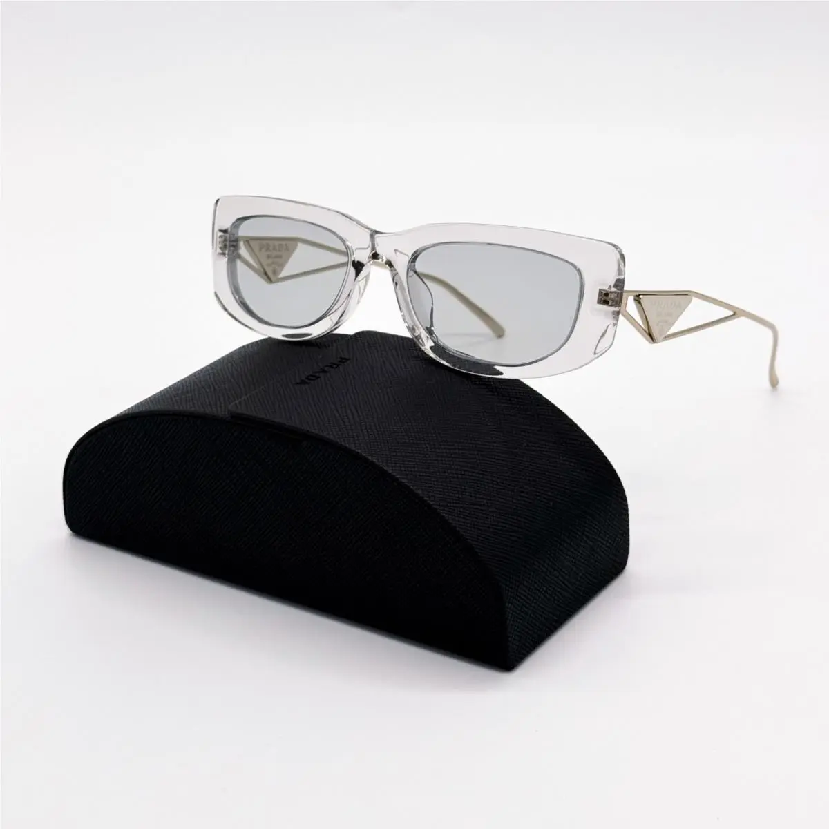 Prada PR14YS Sunglasses Clear Gray PR 14YS 12R50K