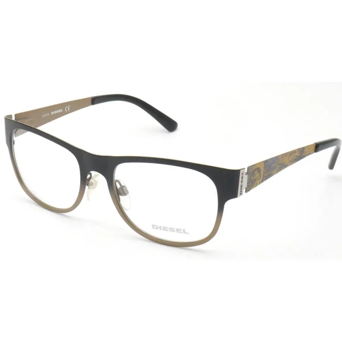 Diesel Vintage DL 5026 Eyeglasses 52-18-140 Black Gold DL5026-005-52MM
