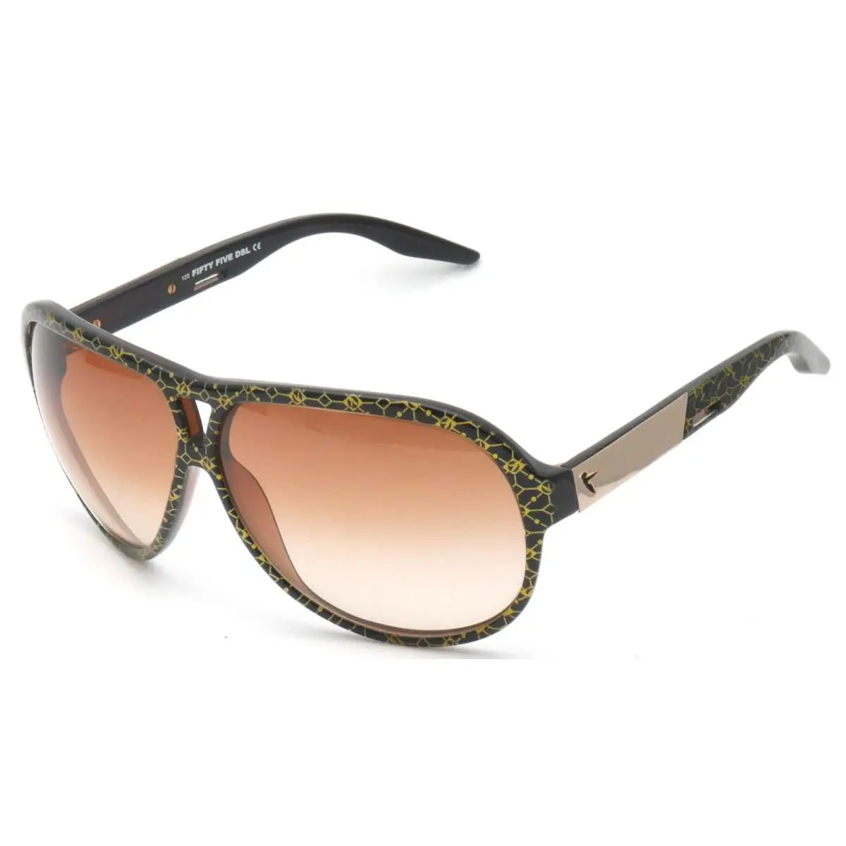 Vintage Fik Sunglasses 63-10-125 Black Gold FIK/S-H2E by Diesel