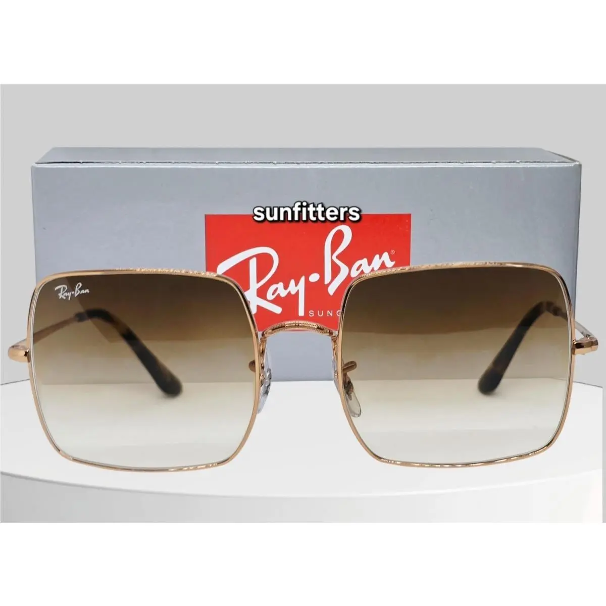 Ray Ban Square 1971 Rose Gold/brown Gradient RB1971 920251 54 Sunglasses