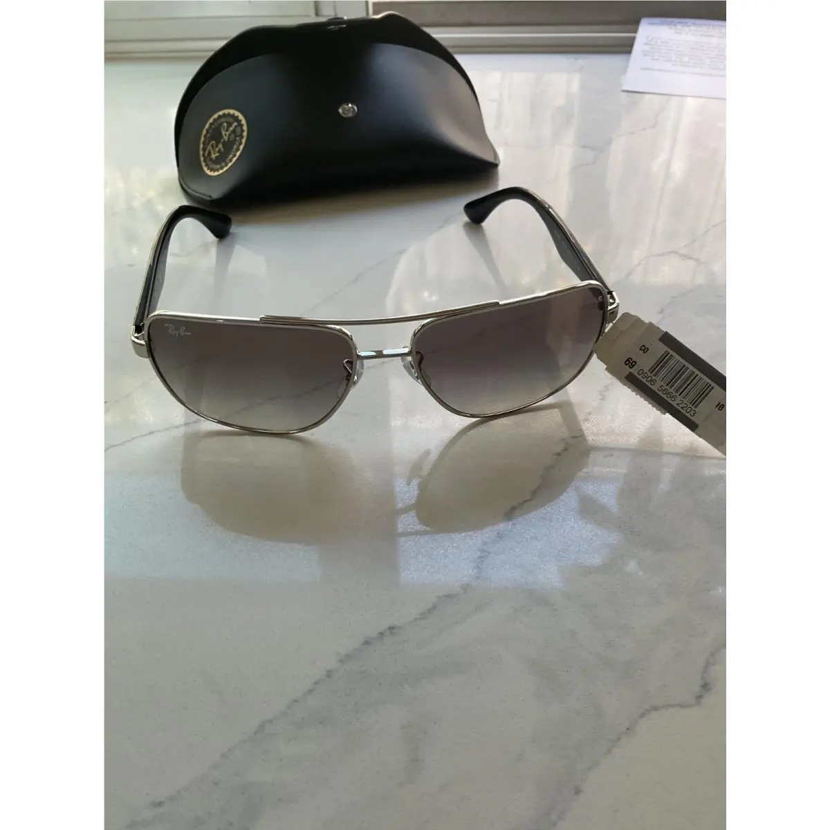 Ray Ban Aviator Sunglasses with UV Protectionmetal Frame Gray Black Silver by Ray-Ban