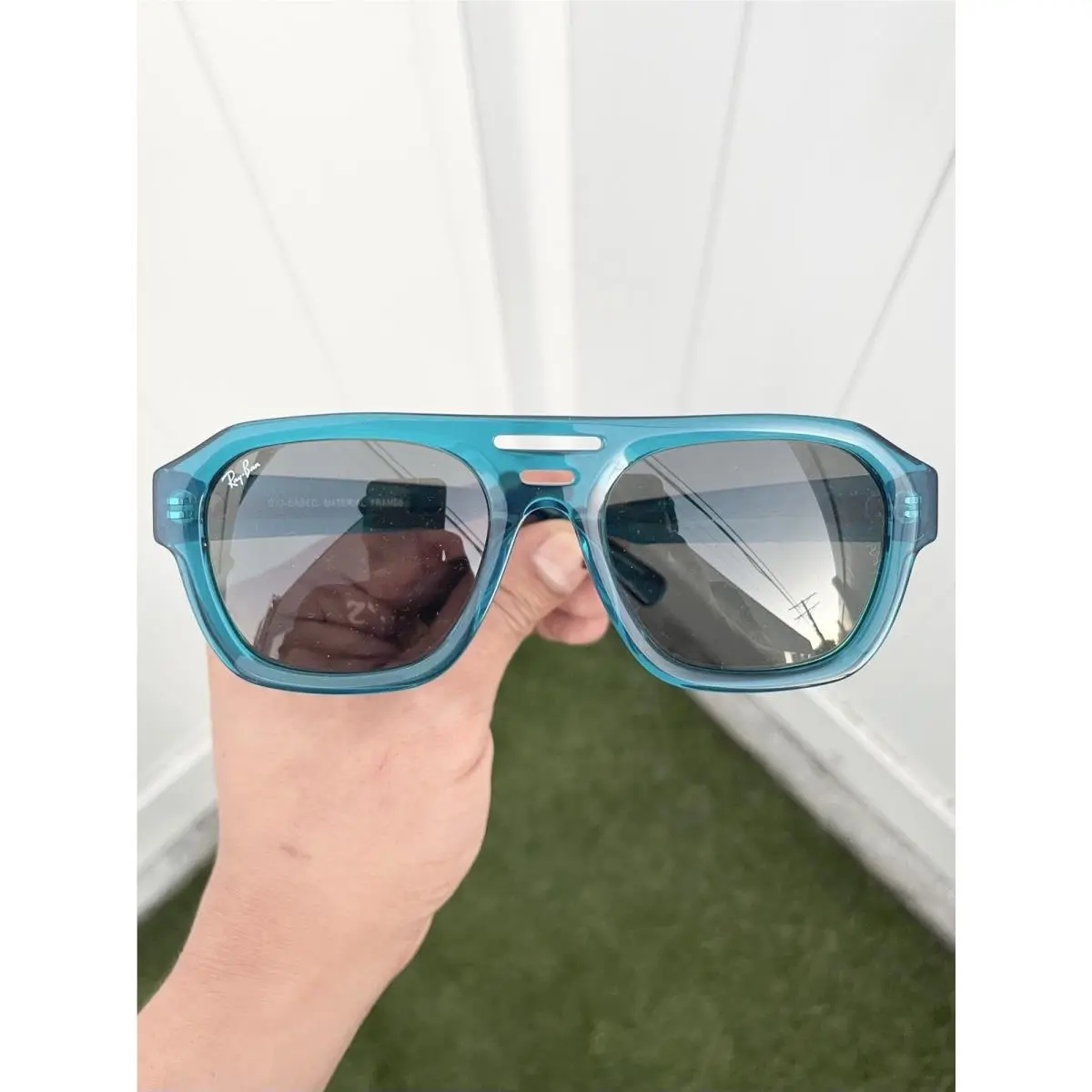 Ray Ban Corrigan Bio-based RB4397 4397 Light Blue Gray Lens Size 54/20