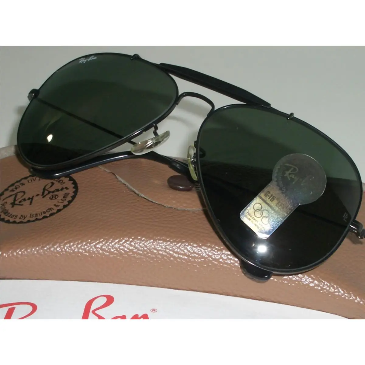 62 14 Vintage B L Ray-ban L2114 Black G15 Outdoorsman II Aviator Sunglasses