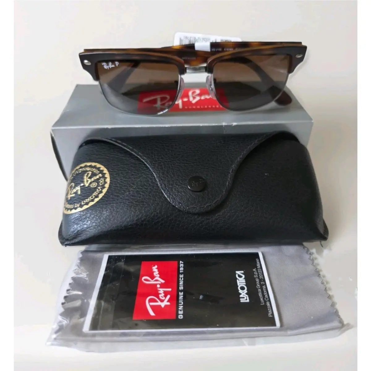 Ray-ban Clubmaster Polarized Sunglasses 52/19/145 - Tortoise Brown