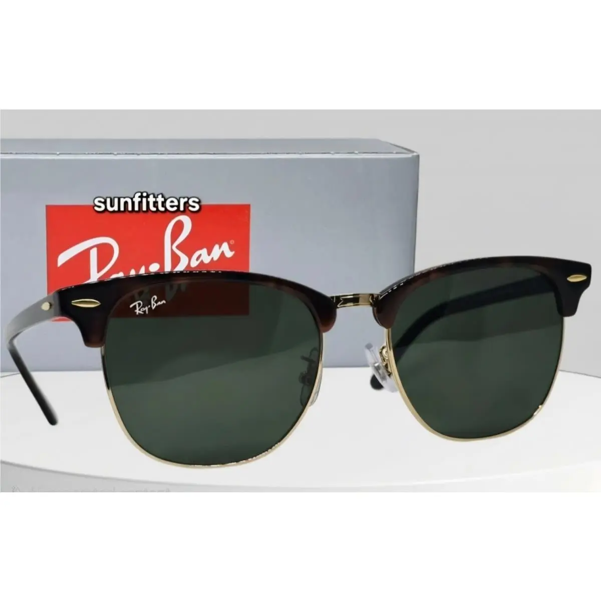 Ray Ban Clubmaster tortoise-gold/G-15 Green RB3016 W0366 55 Sunglasses L
