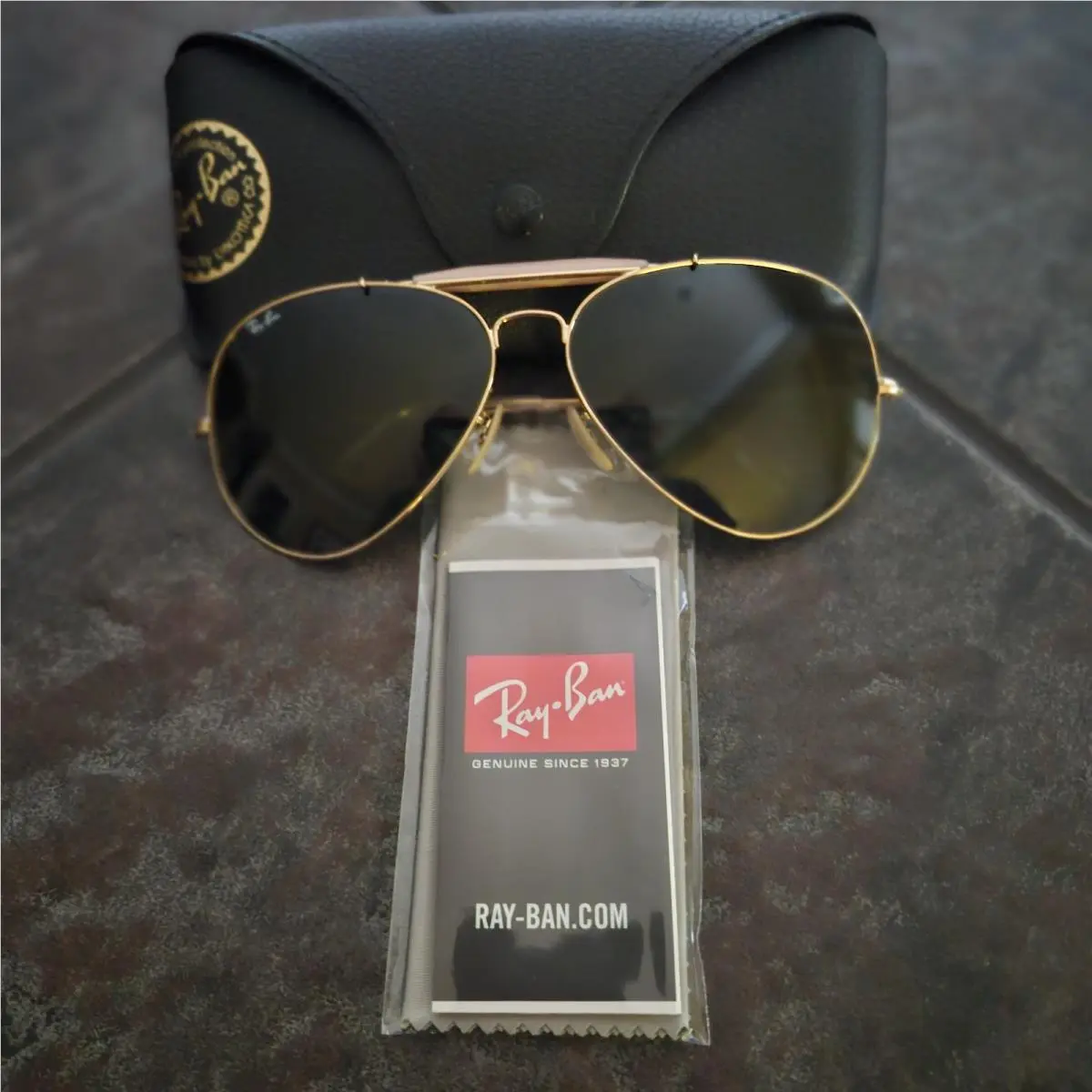 Ray Ban Outdoorsman II RB3029 3029 Gold G15 Glass Lens Size 62/14