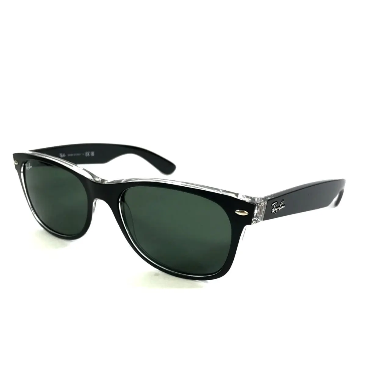 Ray-ban Sunglasses RB2132 Wayfarer 6052 Matte Black on Clear with G-15 55 mm
