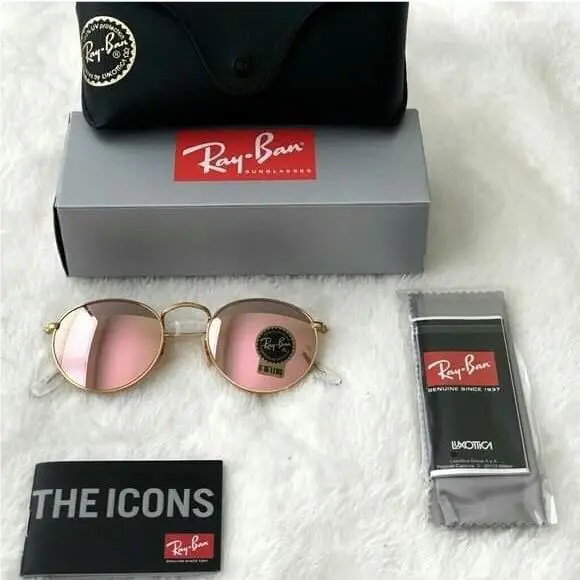 Ray-ban RB3447 Round Metal Rose Gold Sunglasses