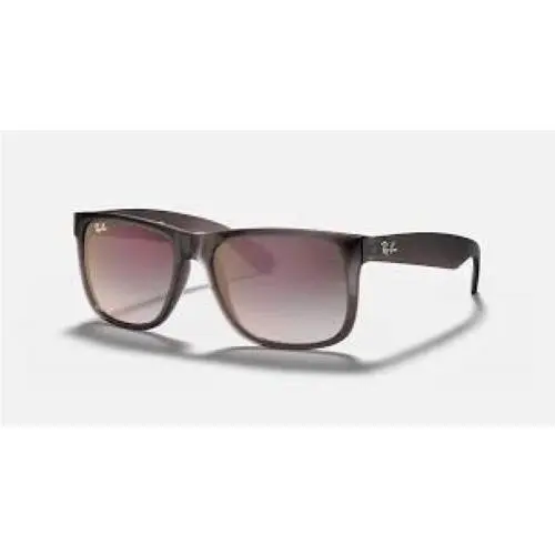 Ray Ban RB 4165 Justin 606/UO Polished Transparent Grey Frame Grey Mirrored Lens