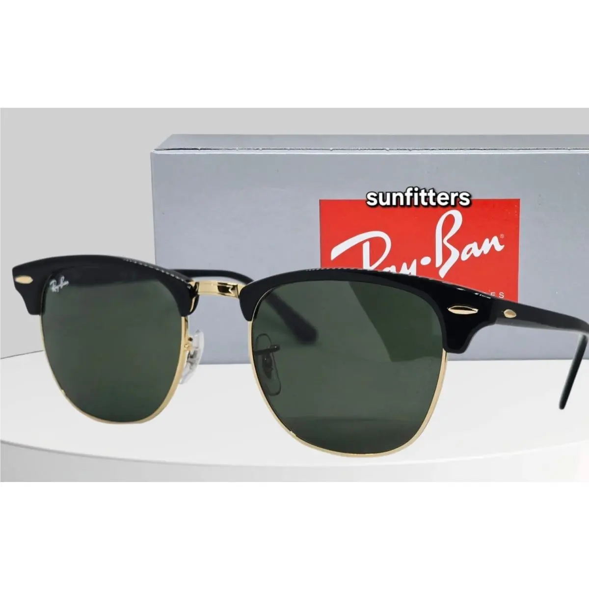 Ray Ban Clubmaster black-gold/G-15 Green RB3016 W0365 51 Sunglasses by Ray-Ban
