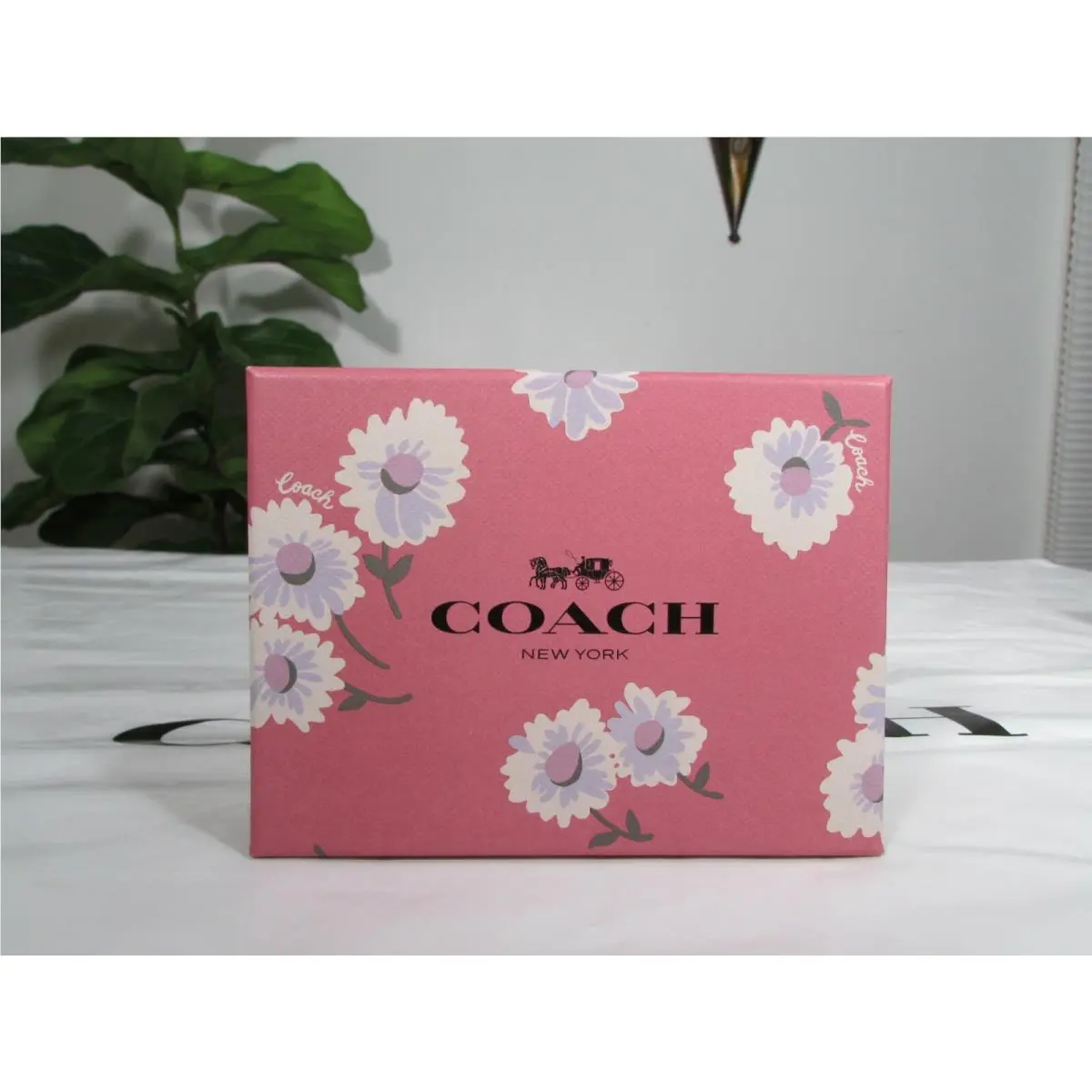 Coach Coated Canvas Snap Wallet with Daisy Print C2889 Bubblegum Multi