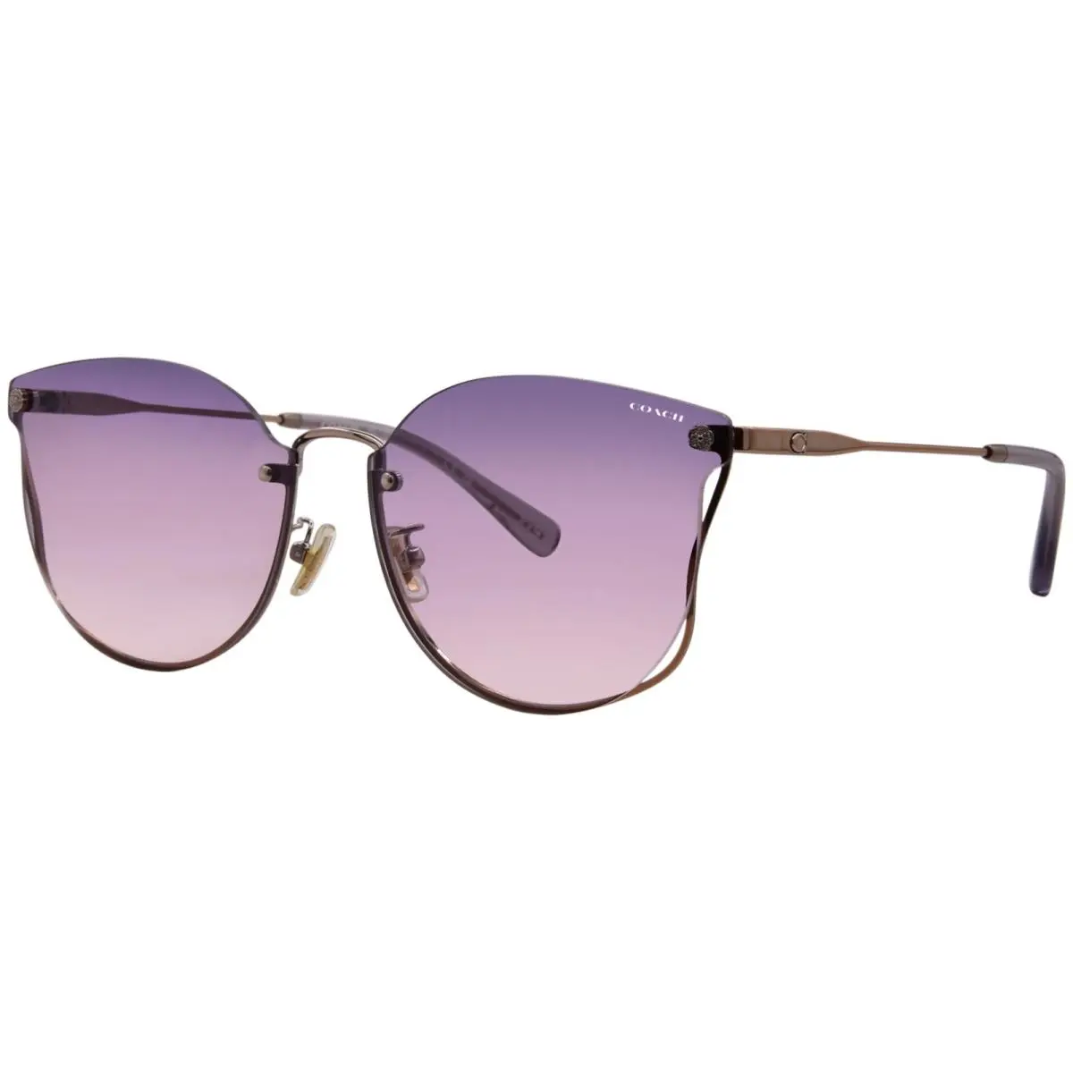 Coach CH573 HC7151D 9331U6 Sunglasses Women`s Rose Gold/transparent Purple 63mm