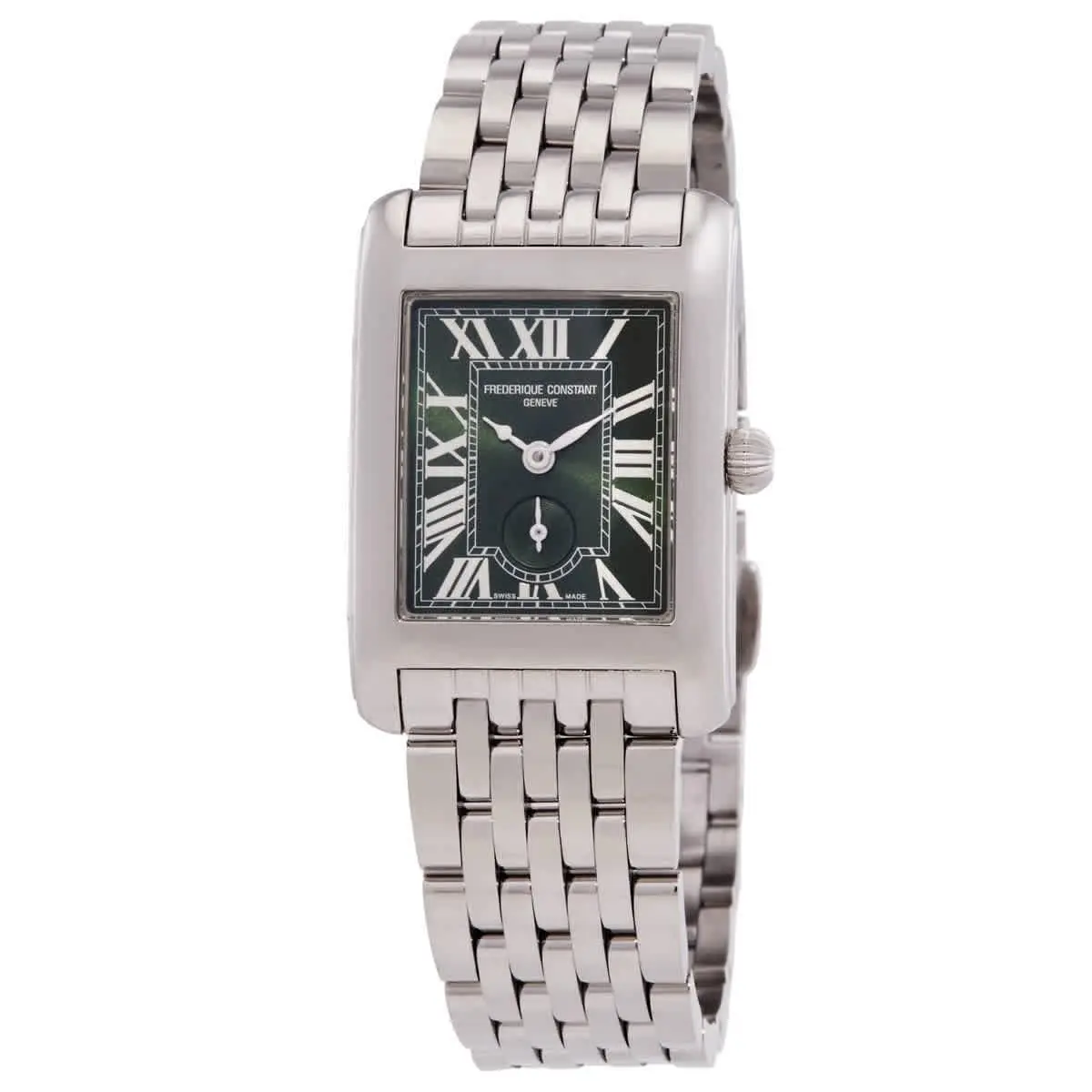 Classics Carree Quartz Green Dial Watch FC-235GR2C6B by Frederique Constant
