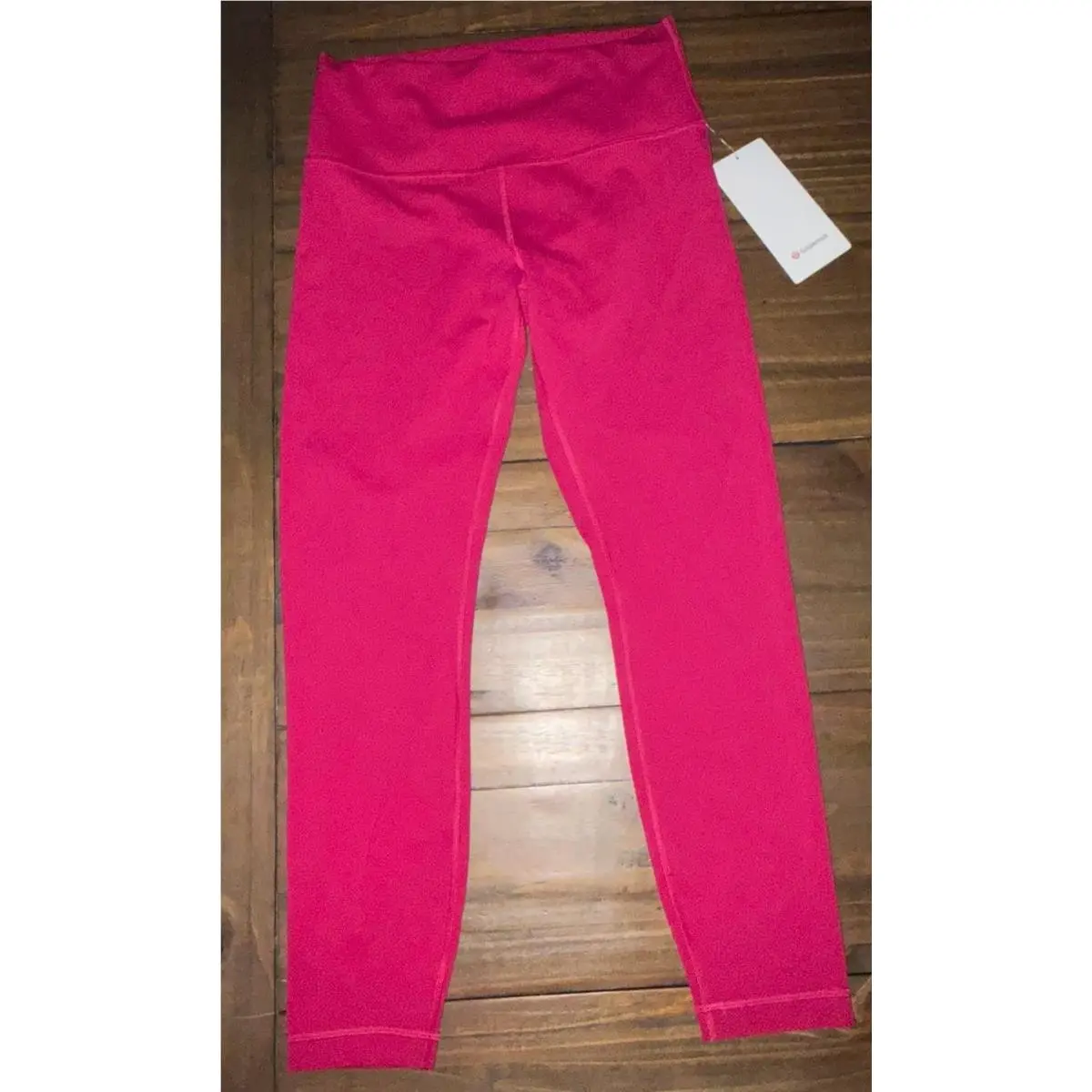 Lululemon Wonder Train HR Tight 25 High Rise Hot Pink Leggings Size 10 Stretch