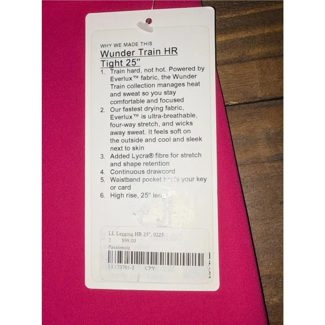 Lululemon clothing - Lululemon Wonder Train HR Tight 25