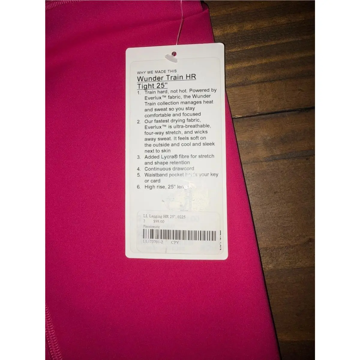 Lululemon clothing - Lululemon Wonder Train HR Tight 25