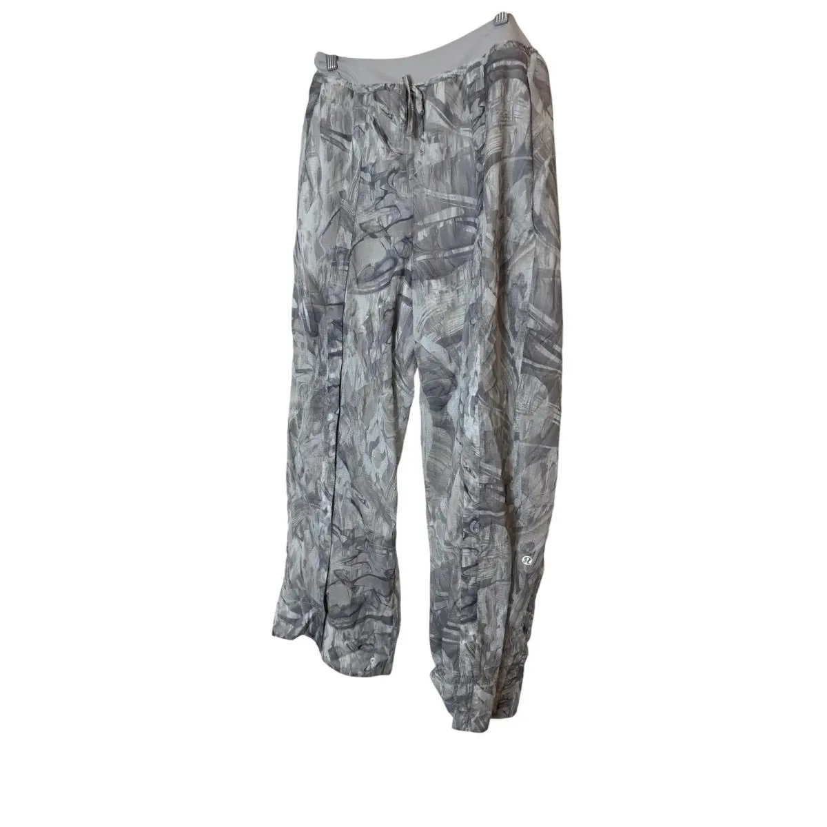 Lululemon Lightweight Woven Pants Womens Medium Gray Snap-leg Wide Leg LW5FF1R
